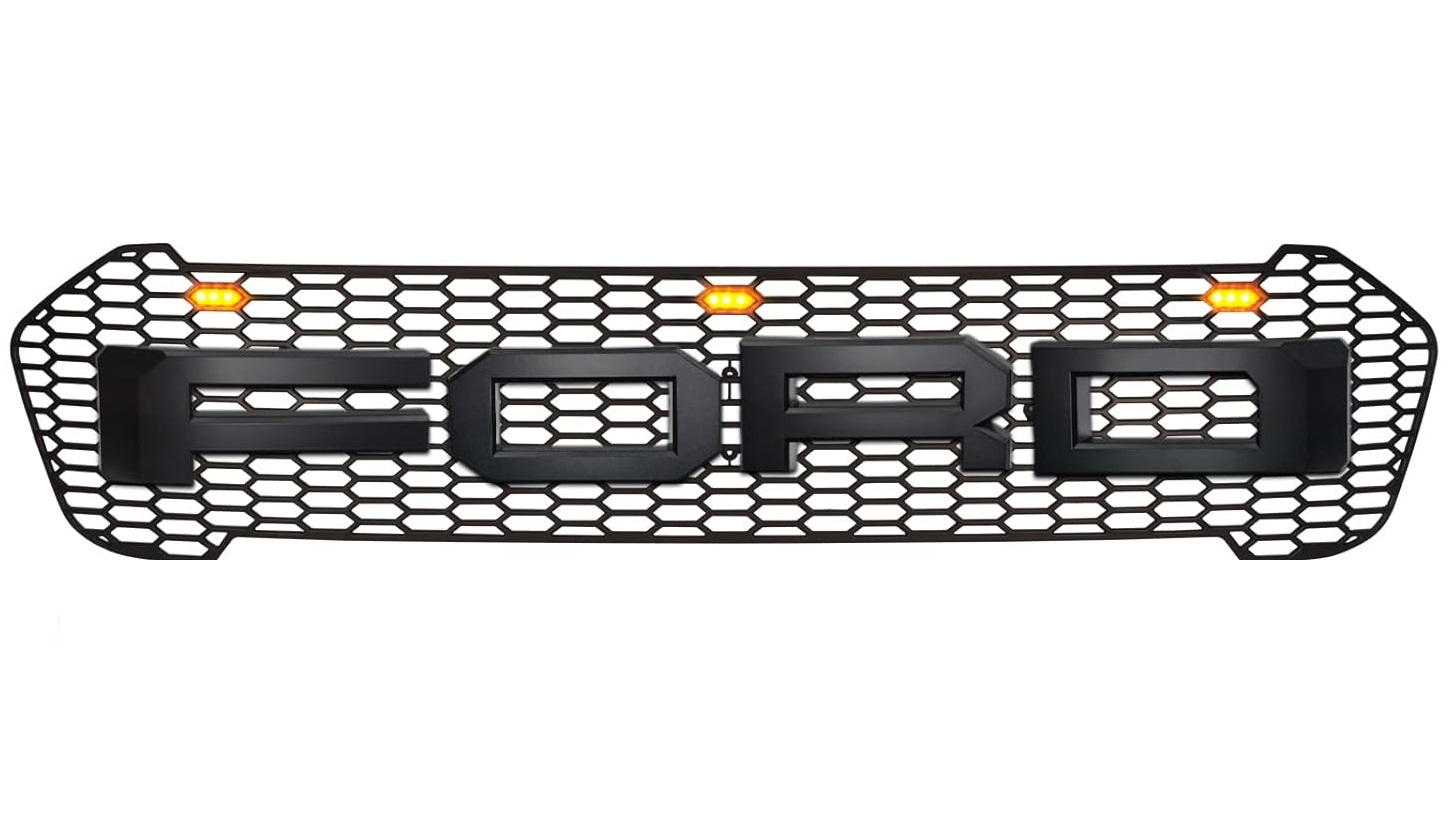  Grila radiator negru mat cu LED portocaliu Ford Ranger T8 2019-2022 - FGT81920 Black