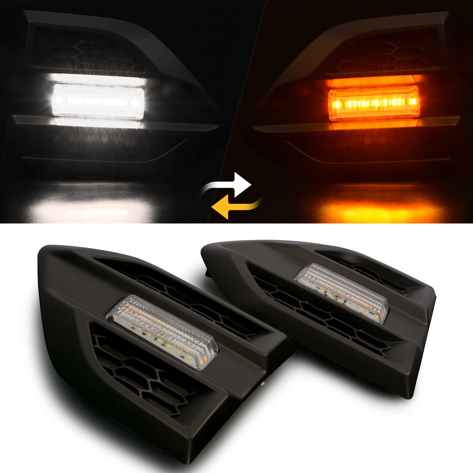 Set 2 lampi LED laterale Lumini de Zi DRL si semnalziare Ford Ranger T7, T8 2016-2022 - SL-T7-C