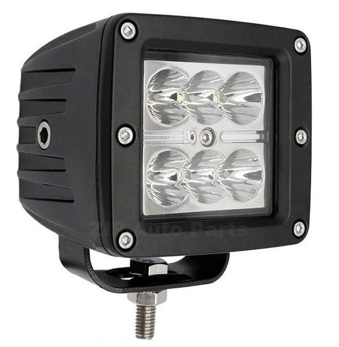 Proiector LED Auto Offroad 18W/12V-24V, Patrat, 1320 Lumeni, Spot Beam 25 Grade 