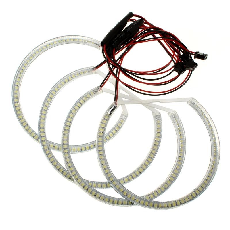 Kit 4 Inele LED SMD BMW E46 cu Far ZKW fara lupa si Xenon din Fabrica 131/146mm