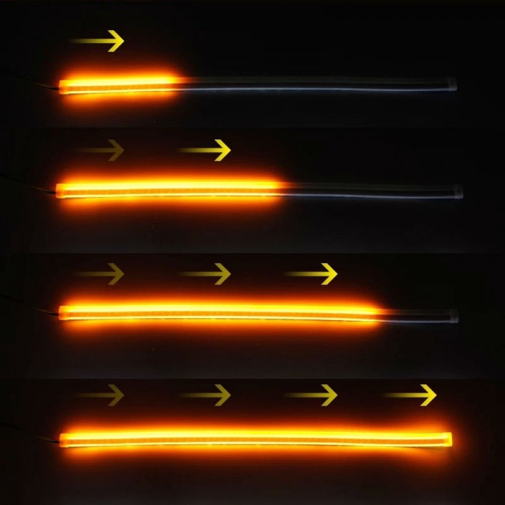  Lumini de zi cu semnalizare dinamica / secventiala tip Tub Neon Flexibil 60 cm