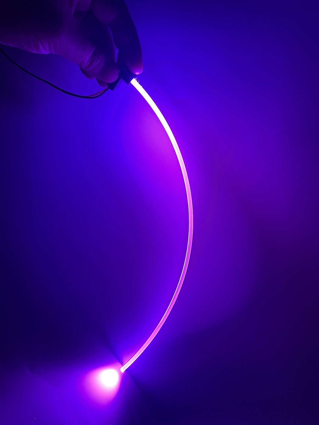 Lumini ambientale Roz cu o sursa LED si 1m Fibra optica - FK-S1M1L-PINK