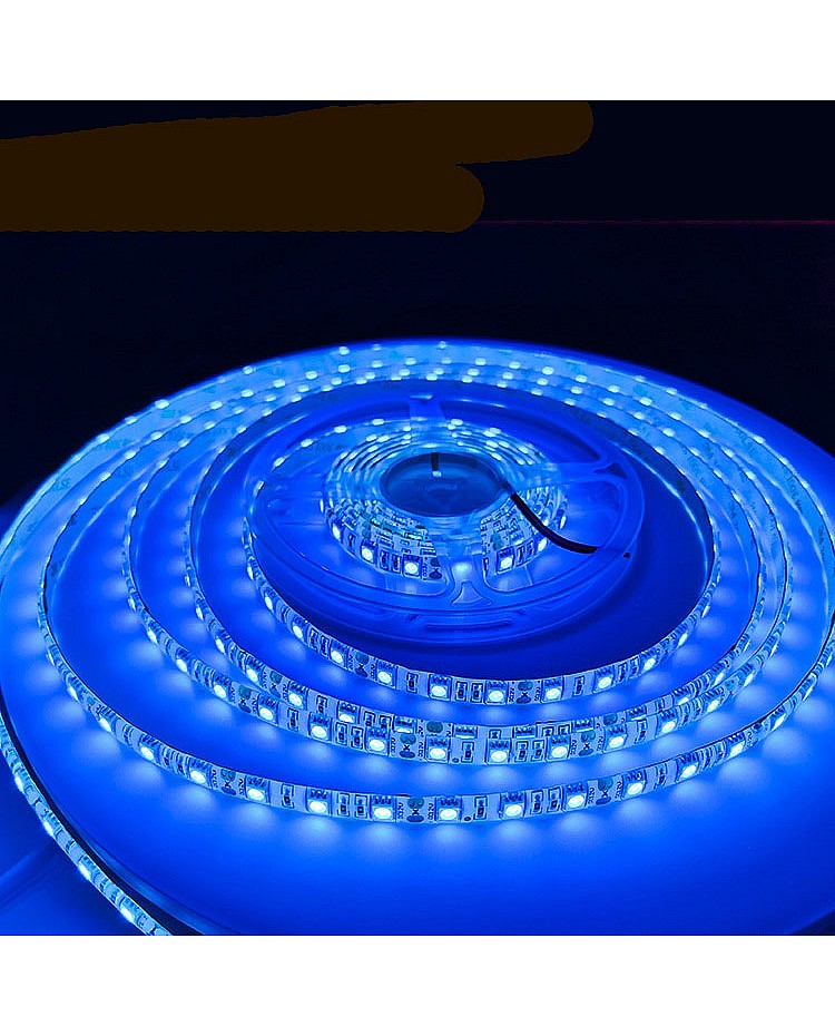 Banda led albastra 60 leduri 5050/metru, 24V, rezistenta la apa, la rola de 5 metri - LS-5050-01B