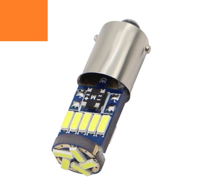 Led Auto Portocaliu Canbus H21W BAY9S 15 Smd 4014 9-30V BTLE1511-BAY9S-PORTOCALI
