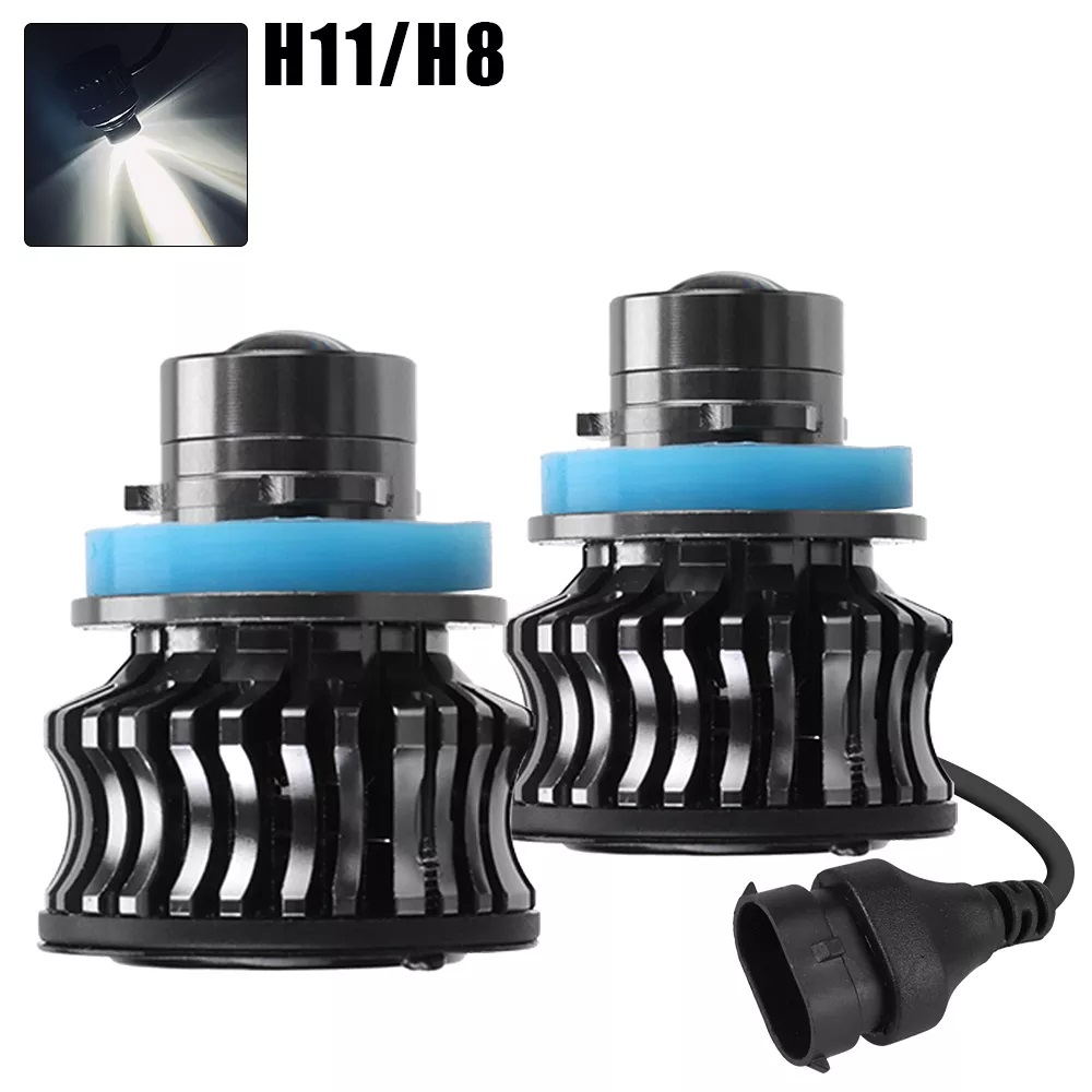 Set 2 Leduri H8, H11 Canbus efect laser proiector ceata, faza lunga Spot B-H11