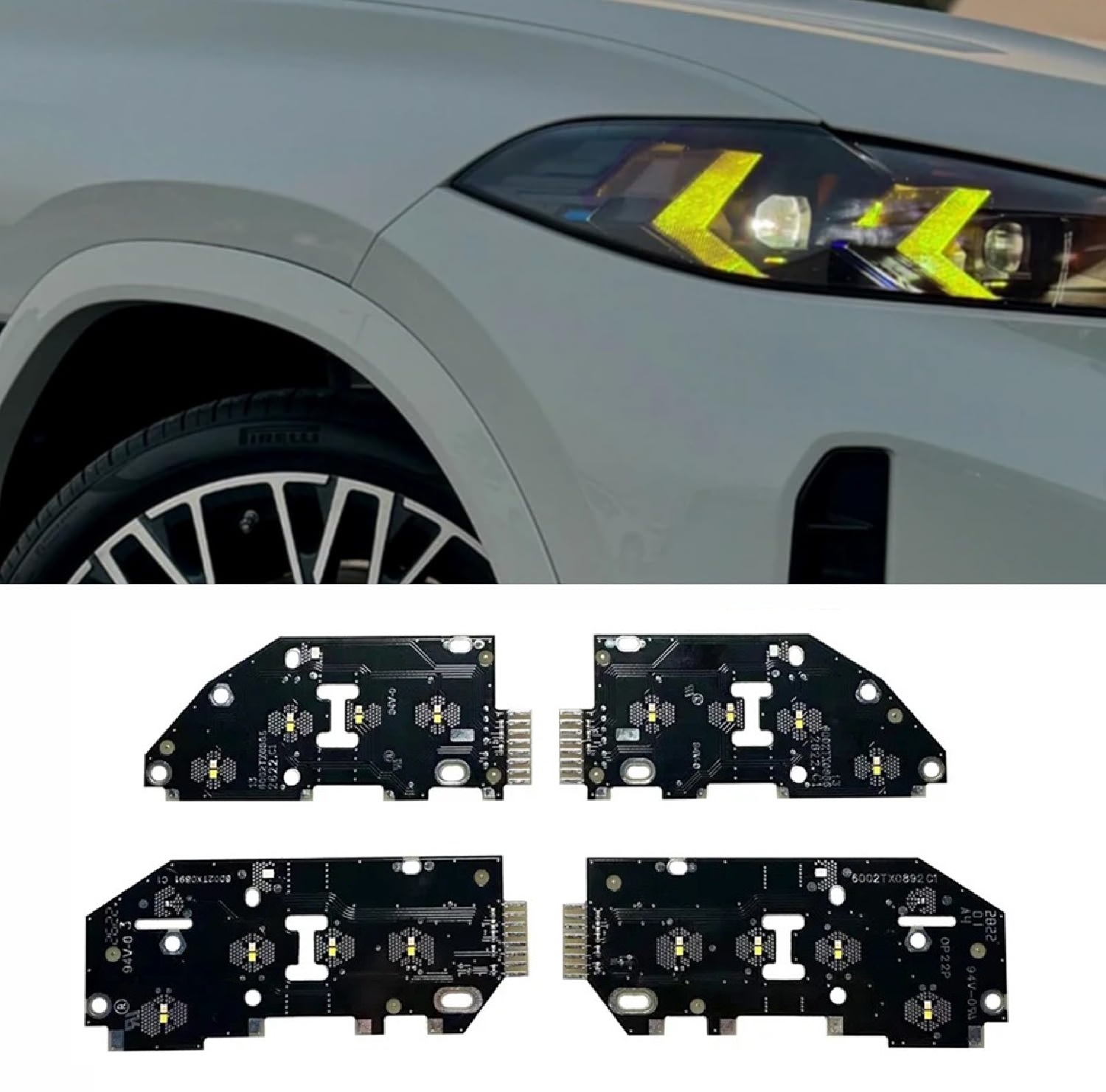 Set 4 module lumini de zi DRL galbene CSL Style BMW X5 G05, X6 G06 Facelift 2023-2025 - faruri fara Laser - P-G18(Y)