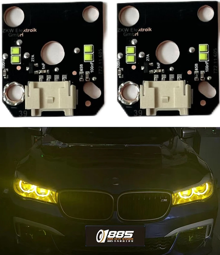 Set module Galbene CSL Style Angel Eyes DRL BMW Seria 7 G11, G12 2014-2019 - 63117440361, 7440361
