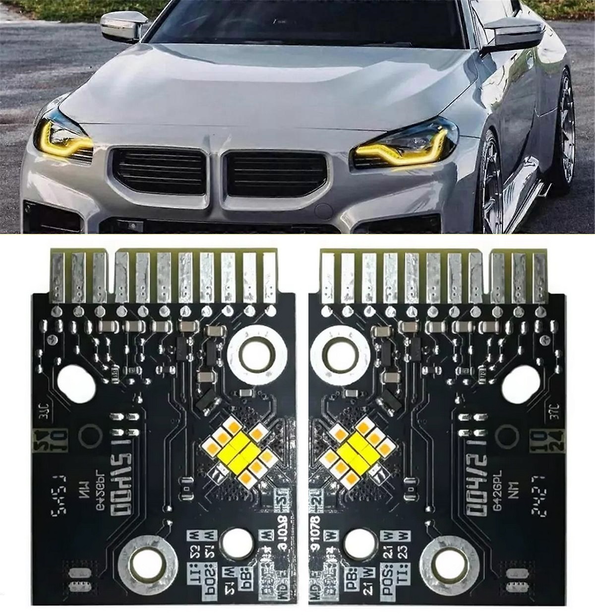 Set module Galbene, CSL Style Lumini de Zi DRL pentru BMW Seria 2 G42, M2 G87 cu faruri adaptive - 63115A043C5 / 63115A043C6
