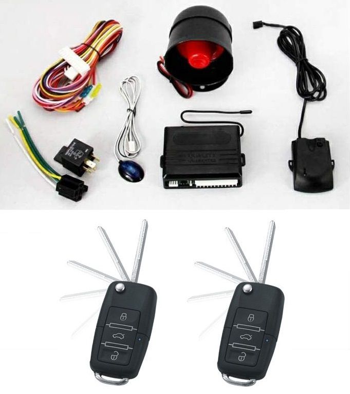Alarma auto K119 cu 2 telecomenzi cu cheie briceag Tip VW 
